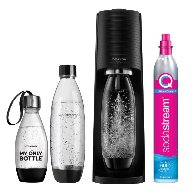 Sodastream Trinkwassersprudler Terra Vorteilspack schwarz mit 3 Flaschen von Sodastream