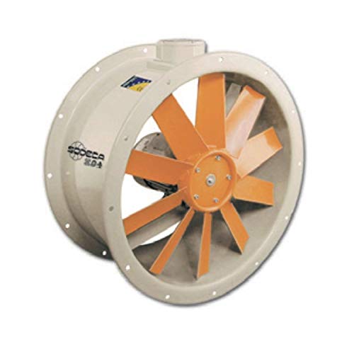 Robuster Spiralventilator, Modell HCT-35-4T, 35,5 cm Propeller, Kunststoff, 1320 U/min, maximale Durchflussmenge 3100 m³/h, 28 x 42,5 x 42,5 cm (Referenznummer: 1000055) von Sodeca