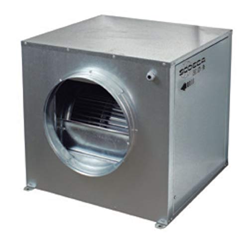 Gehäuseventilator mit rundem Eingang und Ausgang, Modell CJBD/C-2525-4M 1/2, 9/9 Zoll Turbine, 1320 U/min, maximale Durchflussmenge 2800 m3/h, 50 x 55 x 52,2 cm (Referenz: 1031590) von Sodeca