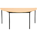 Sodematub Halbkreisförmig Konferenztisch Hellbraun, Schwarz Eisen Schwarz 1.600 x 800 x 740 mm von Sodematub