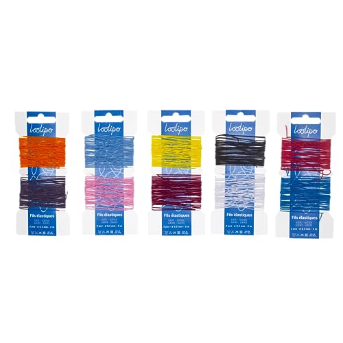 LOOLIPO – ELASTISCHGARN – Regenbogen – 10 elastische Fäden – ø 0,5 mm – 10 x 5 m – 50 m – Kreativwaren – Knäuel & Garne – Basteln – Handwerk – L799065 von Sodertex