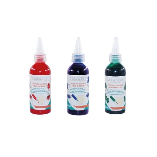 Sodertex L721031 Nachfüllpackung für Digitale Farbtupfer, Grün & Violett, 3 Stück farbnachfüllen, Rot, Grün und Violett, 3x80ml von Sodertex