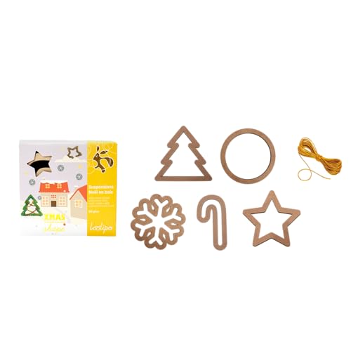 Sodertex Set mit Hängeaufhängungen und goldfarbenen Drähten – 2 mm – 11 cm – 5 Formen – 50 Stück – 1 Farbe, weiß von Sodertex