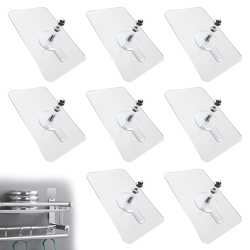 SoeUyd Klebe Schrauben, Klebehaken Transparent, Klebenägel, Bilderhaken Selbstklebend, Wandbefestigung ohne Bohren, Bildaufhänger Selbstklebend Klebeschraube für Badezimmer Küche Duschraum Abstellraum von SoeUyd