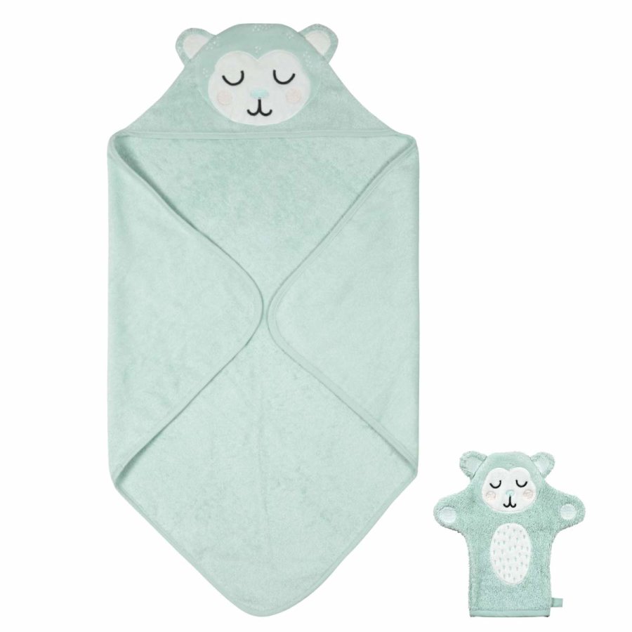 SÖDAHL Kapuzenhandtuch Set mit Waschhandschuh MONTY MONKEY von Södahl
