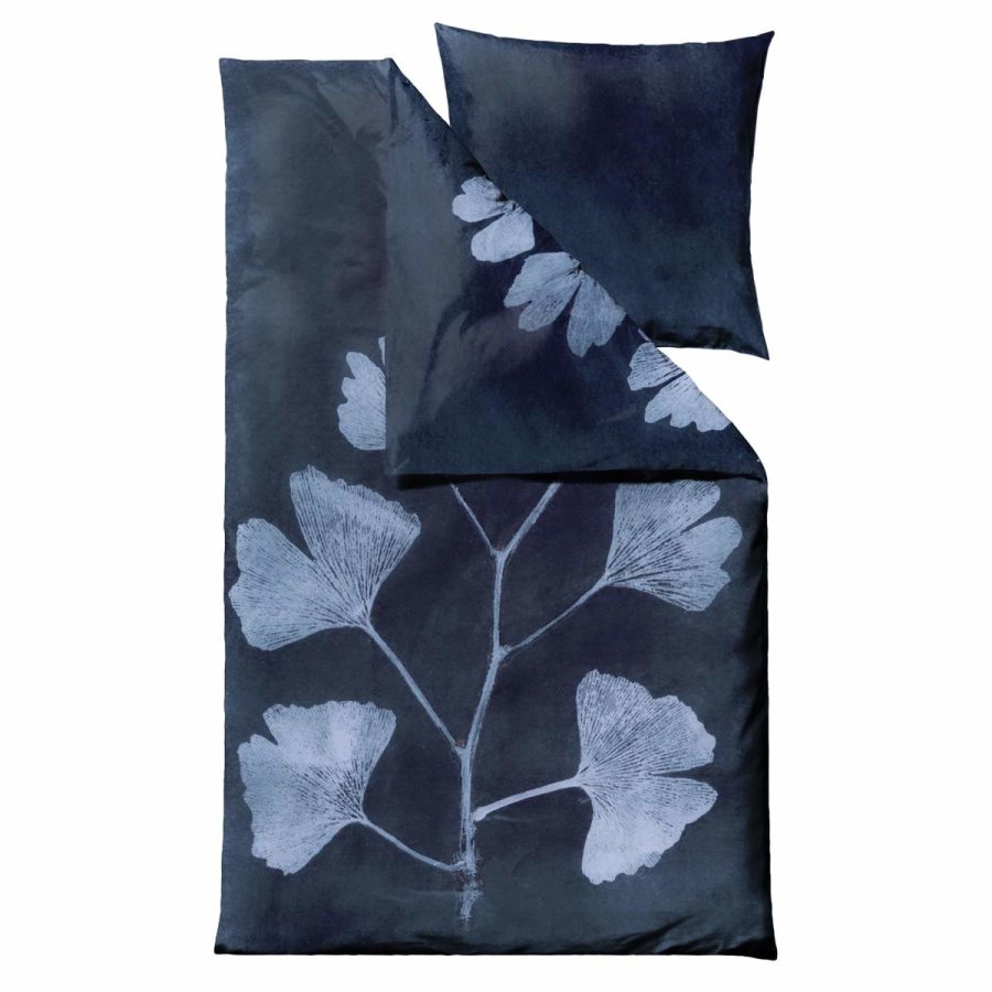 Skandinavische Bettwäsche BOTANICALS 135x200cm Ginkgo dark blue Södahl von Södahl