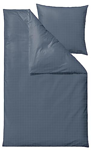 Södahl Clear Bettwäsche 135x200 cm aus 100% Baumwolle, Set mit 1 Bettbezug 135 x 200 cm und 1 Kissenbezug 80 x 80 cm, Kariert, China Blue (Blau) von Södahl