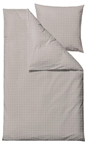 Södahl Clear Bettwäsche 135x200 cm aus 100% Baumwolle, Set mit 1 Bettbezug 135 x 200 cm und 1 Kissenbezug 80 x 80 cm, Kariert, Beige von Södahl