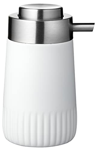 Södahl Plissé Seifenspender fürs Badezimmer, Durchmesser 8 cm, Höhe 14,5 cm, 500 ml, Weiß von Södahl