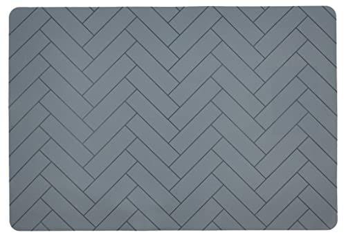 Södahl Tiles Tischset Abwaschbar aus Silikon, Stilvolles & Praktisches Platzset, Tischunterlage Esstisch im Fischgrät-Design (NB: 1 Stück), Dänisches Design, 33 x 48 cm, China Blue (Blau) von Södahl