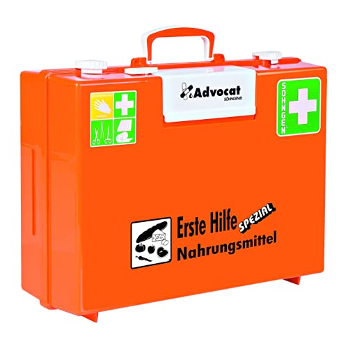 Söhngen Erste-Hilfe-Koffer Nahrungsmittel Advocat MT-CD (Verbandkoffer mit Füllung, inkl. Wandhalterung + herausnehmbarer Pflasterspender, schlagfester Kunststoff, Notfallkoffer) von Söhngen