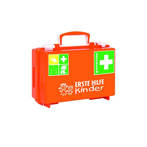 Söhngen Erste-Hilfe Koffer Quick-CD Kombi Kindergarten orange (Notfall-Koffer für Kinder, Spezialfülllung für Kinder bis 6 Jahren, Kinder Verbandskasten, Verbände / Pflaster in Kindergrößen) von Söhngen