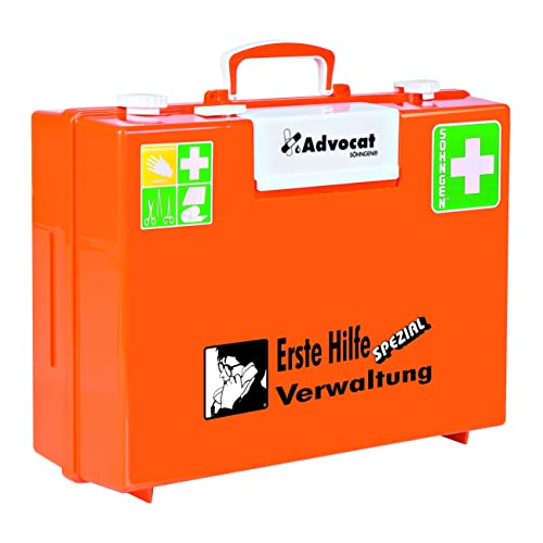 Söhngen Erste-Hilfe-Koffer Verwaltung Advocat MT-CD (Verbandkoffer mit Füllung, inkl. Wandhalterung + herausnehmbarer Pflasterspender, schlagfester Kunststoff, Notfallkoffer) von Söhngen