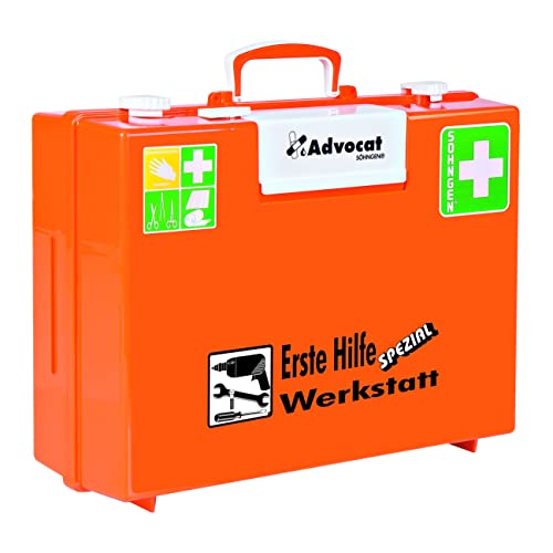 Söhngen Erste-Hilfe-Koffer Werkstatt Advocat MT-CD (Verbandkoffer mit Füllung, inkl. Wandhalterung + herausnehmbarer Pflasterspender, schlagfester Kunststoff, Notfallkoffer) von Söhngen