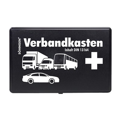 Verbandkasten KFZ, Kunststoff DIN EN 13164 schwarz von Söhngen
