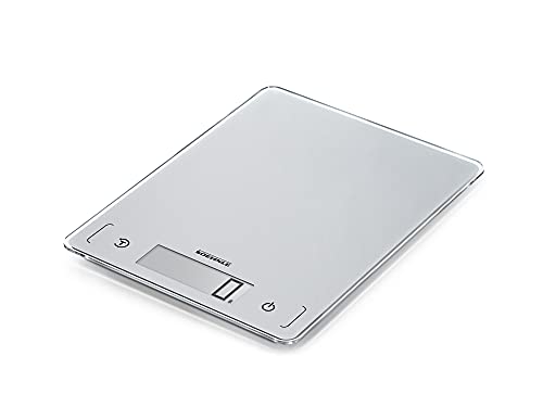 Soehnle Page Comfort 300 slim, digitale Küchenwaage, silber, Gewicht bis zu 10 kg (1-g-genau), Haushaltswaage mit Sensor-Touch, elektronische Waage inkl. Batterien, ultraflaches Design von Soehnle