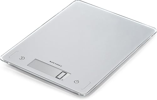 Soehnle Page Comfort 300 slim, digitale Küchenwaage, silber, Gewicht bis zu 10 kg (1-g-genau), Haushaltswaage mit Sensor-Touch, elektronische Waage inkl. Batterien, ultraflaches Design von Soehnle