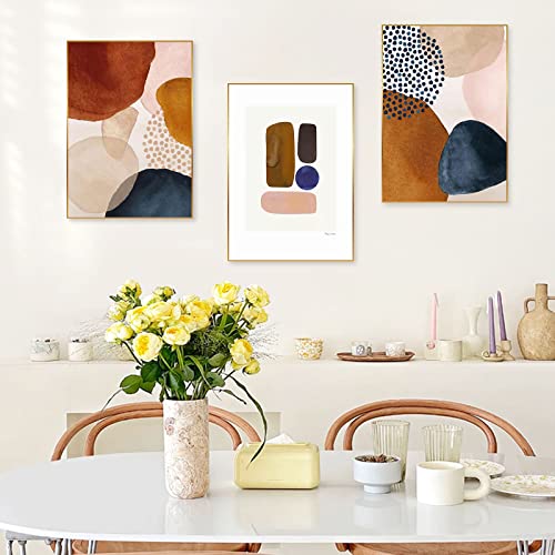 Soekodu Design-Poster Set Wandbilder 3 Stück, Wanddeko Schlafzimmer, Ohne Rahmen, Wand Deko Bild Wandbild Print Bilder Kunstposter Deko für Wohnzimmer, Abstrakte Geometrische Morandi, 40X50 cm von Soekodu