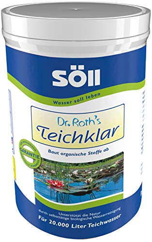 Söll 80381 Dr. Roth's Teichklar mikrobiologische Teichreinigung und Algenprophylaxe 1 kg - schadstoffabbauende Mikroorganismen für natürliche Wasserklärung im Teich Schwimmteich Fischteich von Söll