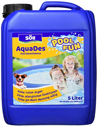 Söll 80464 AquaDes, 5 l - Pool-Desinfektion, Poolreinigung, Wasserpflege gegen Bakterien und Keime, Desinfektionmittel für Pool Planschbecken Schwimmbecken Kinderpool von Söll