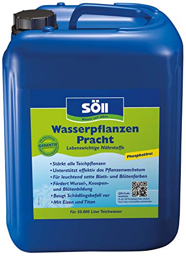 Söll 80486 WasserpflanzenPracht, 5 l - Düngepräparat für Teichpflanzen wie Wasserpflanzen, Seerosen, Teichrosen, phosphatfreies Teichpflegemittel mit Eisen und Titan Söll 80486 WasserpflanzenPracht, 5 l - Düngepräparat für Teichpflanzen wie Wasserpflanzen, Seerosen, Teichrosen, phosphatfreies Teichpflegemittel mit Eisen und Titan von Söll