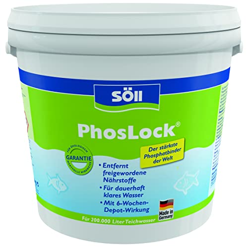 Söll 80494 PhosLock AlgenStopp Phosphatbinder 10 kg - ganzjährig anwendbare Teichpflege zur dauerhaften Phosphatbindung und Algenvorbeugung im Teich Pflanzenteich Fischteich Koiteich von Söll