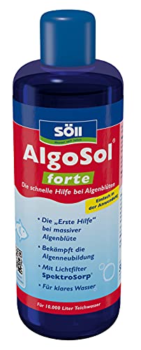 Söll 80535 AlgoSol forte Teichpflegemittel schnelle Hilfe gegen Algen im Teich 500 ml - hoch konzentrierte Teichpflege Algenbekämpfung mit Lichtfilter gegen Teichalgen Schwebealgen von Söll