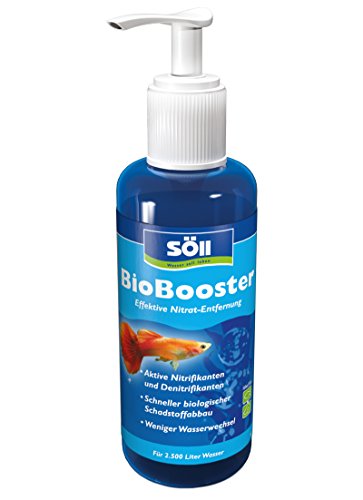 Söll 80560 BioBooster, 250 ml - Aquariumpflege und Nitratentfernung/hochaktive Aquarium-Starterbakterien im Wasseraufbereitungsmittel/reduzieren Nitrat-Gehalt im Aquarium von Söll