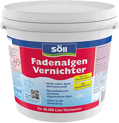 Söll 80589 FadenalgenVernichter mit Aktivsauerstoff 2,5 kg - Fadenalgenentferner mit Sofortwirkung, Spezialbakterien zersetzen abgestorbene Algen in Teichen Söll 80589 FadenalgenVernichter mit Aktivsauerstoff 2,5 kg - Fadenalgenentferner mit Sofortwirkung, Spezialbakterien zersetzen abgestorbene Algen in Teichen von Söll