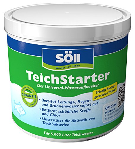 Söll 12080 TeichStarter Universal-Wasseraufbereiter für den Gartenteich 500 g - wasserstabilisierendes Teichpflegemittel zur Teichwasseraufbereitung im Fischteich Koiteich Schwimmteich von Söll