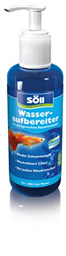 Söll 12634 Wasseraufbereiter Aqua 250 ml für 1.000 Liter Aquariumwasser - Wasserreinigung für Leitungswasser in Süßwasseraquarien durch Schadstoffbindung und Zusatzvitamine von Söll