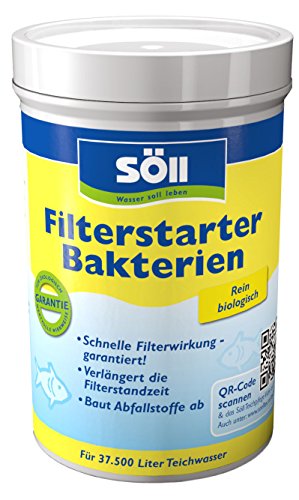 Söll 81439 FilterstarterBakterien hochreine Mikroorganismen für Teiche 250 g - natürliche Filterbakterien aktivieren die Biologie der Filter im Gartenteich Fischteich Koiteich Schwimmteich von Söll