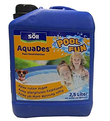 Söll 81456 AquaDes Pool-Desinfektion flüssig 2,5 l - wirksame Poolreinigung Wasserpflege gegen Bakterien und Keime zur Desinfektion von Pool Whirlpool Kinderplanschbecken Swimmingpool Schwimmbecken von Söll