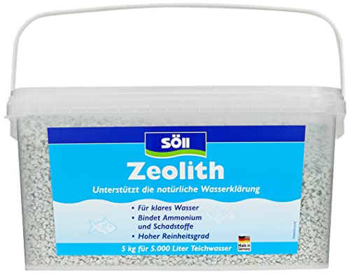 Söll 14710 Zeolith Natürliches Klinoptilolith Granulat Entgiftung von Teichen 5kg - Wasserklärungsmittel bindet Ammonium & Stickstoff kontinuierlicher Schadstoffabbau im Gartenteich Schwimmteich, Blau von Söll