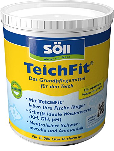 Söll 81794 TeichFit, 1 kg - Grundpflegemittel für den Teich/ganzjährig anwendbarer Wasseraufbereiter Stabilisator für Teichwasser im Gartenteich Fischteich Koiteich Schwimmteich von Söll
