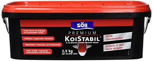 Söll 81891 Premium KoiStabil Teichstabilisator 2,5 kg - effektiver Wasseraufbereiter reguliert pH-Wert und KH-Wert für messbar besseres Teichwasser im Gartenteich Fischteich Koiteich, Koi-gerecht von Söll