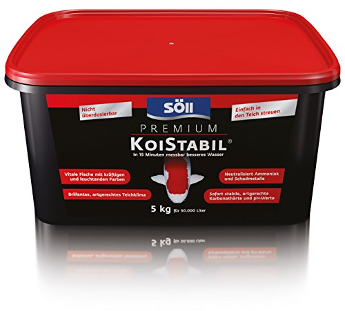 Söll 81892 Premium KoiStabil, 5 kg - effektiver Teichstabilisator / koigerechter Wasseraufbereiter / reguliert pH-Wert und KH-Wert für messbar besseres Teichwasser im Gartenteich Fischteich Koiteich von Söll