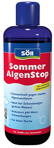Söll 83162 SommerAlgenStop, 1 l - Teichpflegemittel gegen Starkes Algenwachstum im Sommer/extraschnelle Teichpflege/Algenbekämpfung/ideal bei Schwebealgen, Teichalgen, Blaualgen von Söll