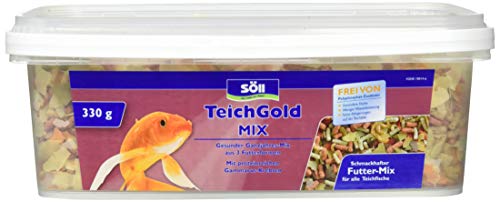 Söll 18811 TEICH-GOLD Mix Ganzjahresfutter 3 Liter - Futtermischung 3 Futterformen zum Füttern von Teichfischen im Fischteich Gartenteich, ausgewogene Fischernährung Fischgesundheit Fischvitalität von Söll GmbH