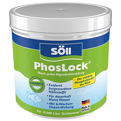 Söll 80517 PhosLock 500 g - Phosphatbinder, senkt Phosphatgehalt, zur Algenkontrolle, Teichpflege zur Algenvorbeugung im Teich Pflanzenteich Fischteich Koiteich von Söll