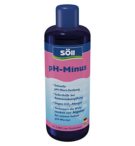 Söll 80552 pH-Minus, 500 ml - Soforthilfe bei zu hohen pH-Werten, Wasserpflegemittel, entgiftend, nährstoffanreichernd gegen zu hohe Ammoniak-Werte im Fischteich, Gartenteich Söll 80552 pH-Minus, 500 ml - Soforthilfe bei zu hohen pH-Werten, Wasserpflegemittel, entgiftend, nährstoffanreichernd gegen zu hohe Ammoniak-Werte im Fischteich, Gartenteich von Söll