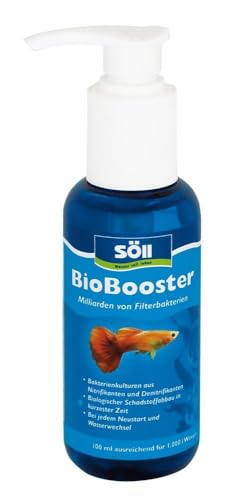 Söll 80553 BioBooster Aquariumpflege und Nitratentfernung 100 ml - hochaktive Klarwasserbakterien im Wasseraufbereitungsmittel reduzieren Nitrat-Gehalt im Aquarium von Söll