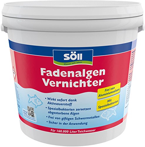 Söll 80590 FadenalgenVernichter mit Aktivsauerstoff 5 kg -hochwirksamer Fadenalgenentferner mit Sofortwirkung vernichtet Fadenalgen im Pflanzenteich Naturteich Schwimmteich Fischteich Koiteich von Söll