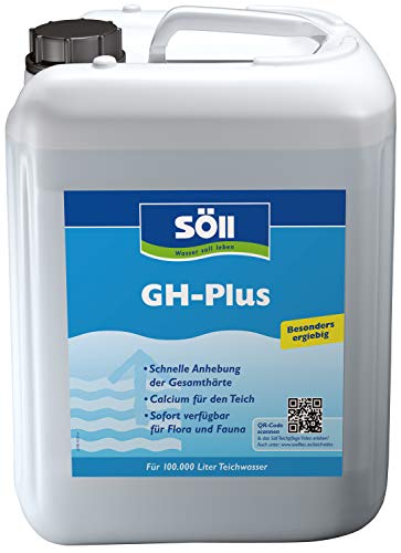 Söll 81362 GH-Plus Wasseraufbereiter zur Erhöhung des GH-Werts 5 Liter - Flüssiges Pflegemittel zur schnellen Optimierung der Gesamthärte des Wassers im Gartenteich Fischteich von Söll