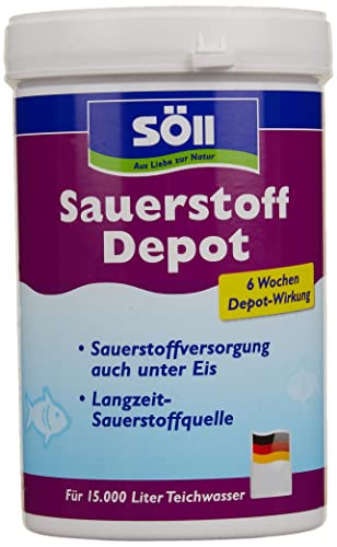 Söll 82716 Sauerstoff Depot Tabs Teichpflegemittel 30 Tabs mit 6-Wochen-Sauerstoffdepot – langfristige Sauerstoffquelle in Tablettenform ideal bei Überwinterung von Fischen im Winter im Gartenteich von Söll