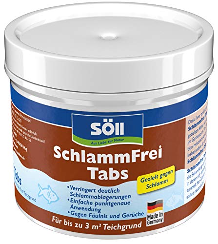 Söll 83334 SchlammFrei Tabs Teichpflegemittel 1 x 3 Tabs braun - effektive Tabletten für gezielten Abbau von organischem Schlamm Ablagerungen im kleinen Gartenteich Fischteich Schwimmteich Koiteich von Söll