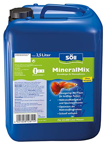 Söll MineralMix 2,5 l (für 25.000 l)- phosphatfreier Grunddünger für Wasserpflanzen im Aquarium - zur Versorgung mit wichtigen Nährstoffen und Spurenelementen von Söll GmbH