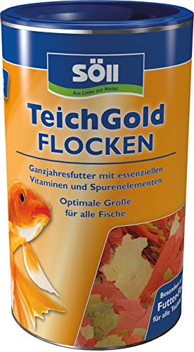 Söll TEICH-GOLD Futter-Flocken Hauptfutter - Ganzjahresfutter zum Füttern von Teichfischen im Gartenteich | für eine gesunde Ernährung und Fischpflege | lange Schwimmfähigkeit von Söll