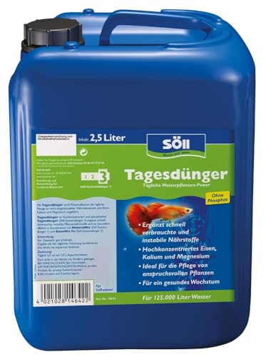 Söll 81444 Tagesdünger (2,5 l für 125.000 l Wasser) - hochkonzentrierter phosphatfreier Universaldünger mit Mineralien und Spurenelementen für Wasserpflanzen im Aquarium von Söll