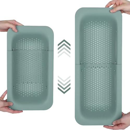 Sölmo Ausziehbares Küchensieb - Abtropfsieb - Vielseitiges und modernes Design - Hitzebeständig - Spülbeckensieb - Platzsparend und effizient Abtropfen - Spülbeckensieb - Grün von Sölmo